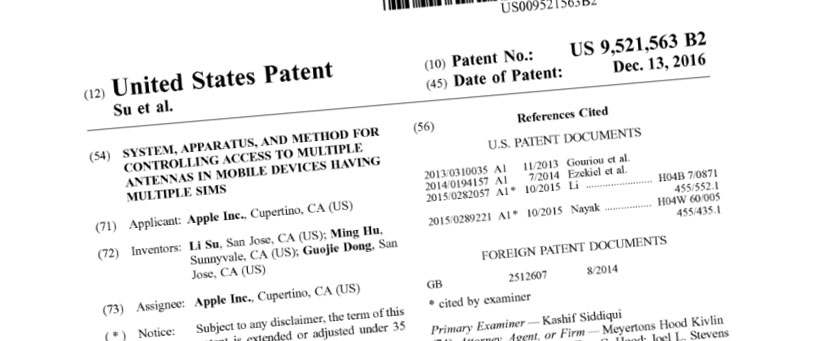 Dual SIM iPhone Patent